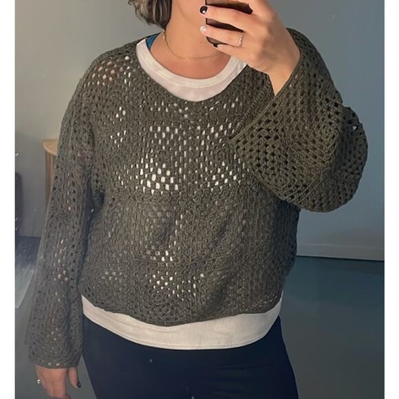 NWT Arula Olive Green Sweater Knit Top Size 2XL - Picture 1 of 5